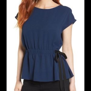 Pleione Short Sleeve Gathered Waist Side Tie